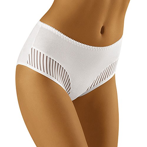 Wolbar Damen Slips Panties Höschen Hohe Taille Slips Hoher Taillenslip Bauchkontrolle Glatte Beschichtete Für Den Alltag Unterhosen Maxi-Slip WB129, Weiß,M von Wolbar