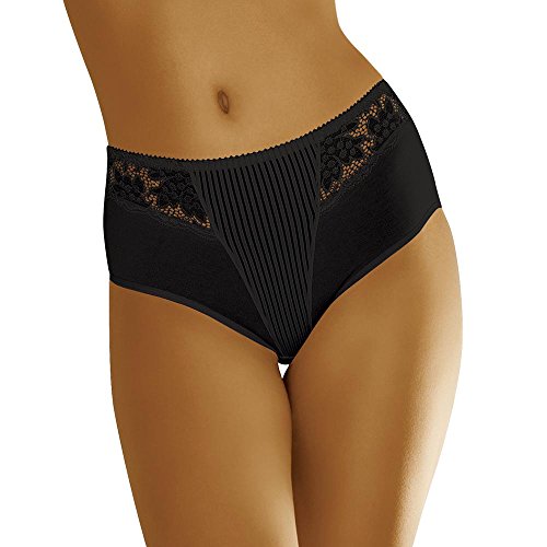 Wolbar Damen Maxi Taillenslip Mit Spitze WB47, Schwarz,XL von Wolbar