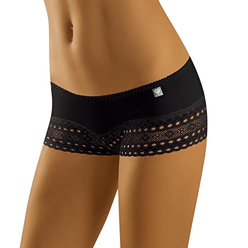 Wolbar Damen Shorts Spitze Unterwäsche Pantys Slips 3513 Limited Edition Diamant, Schwarz,L von Wolbar