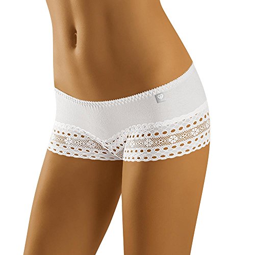 Wolbar Damen Shorts Spitze Unterwäsche Pantys Slips 3513 Limited Edition Diamant, Weiß,L von Wolbar