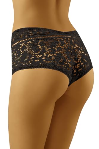 Wolbar Damen Shorts Ajourspitze Bund Unterwäsche Unterhose Bequem Elegant Geblümt WB472, Schwarz,M Wolbar Damen Shorts Ajourspitze Bund Unterwäsche Unterhose Bequem Elegant Geblümt WB472, Schwarz,M von Wolbar