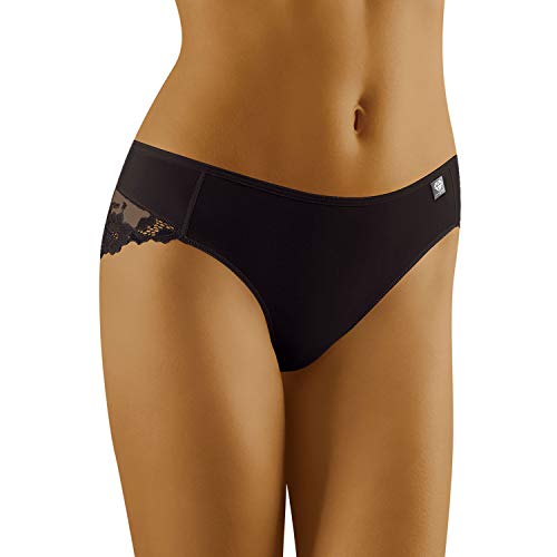 Wolbar Damen Slip Unterhose Spitze Unterwäsche Diamond 3512, Schwarz,M von Wolbar
