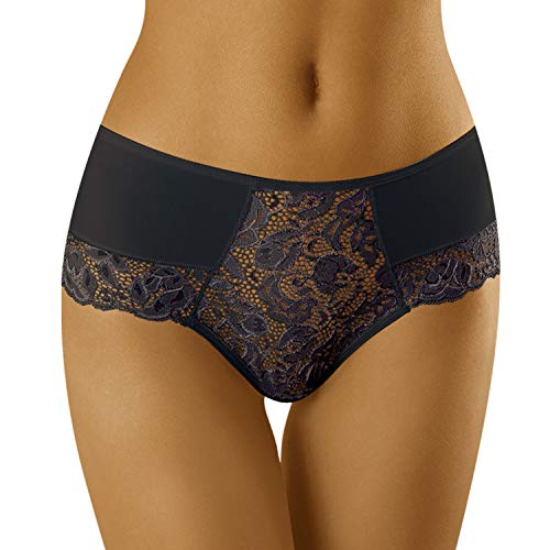 Wolbar Damen Slip Unterhose Spitze WB426, Schwarz,M von Wolbar
