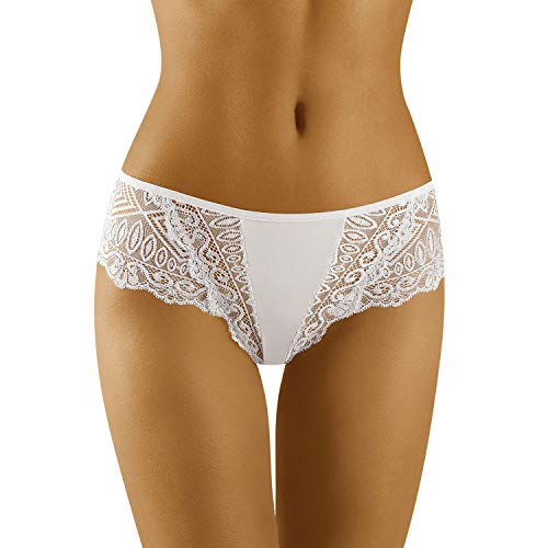 Wolbar Damen Slip Unterhose Spitze WB427, Weiß,L von Wolbar