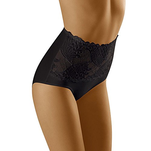 Wolbar Damen Sexy Shapewear-Slips Spitze Miederslip Hohe Taille Figurformende WB207, Schwarz,L von Wolbar