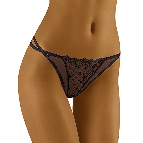 Wolbar Damen Sexy Tanga-Strings Spitze Miederslip Slips Mit Tiefer Hüftlinie WB119, Schwarz,S von Wolbar