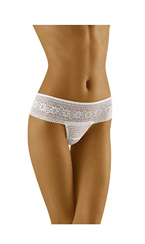 Wolbar Damen Sexy Tanga-Strings Spitze Miederslip Slips Mit Tiefer Hüftlinie WB92, Weiß,M von Wolbar