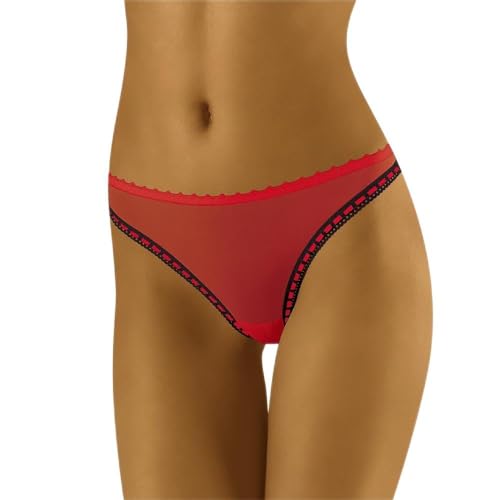 Wolbar String Dame Dessous Borte WB307, Rot,L von Wolbar