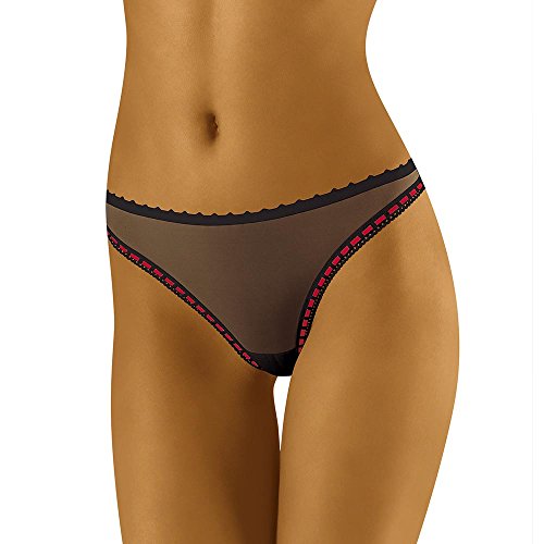 Wolbar String Dame Dessous Borte WB307, Schwarz,L von Wolbar