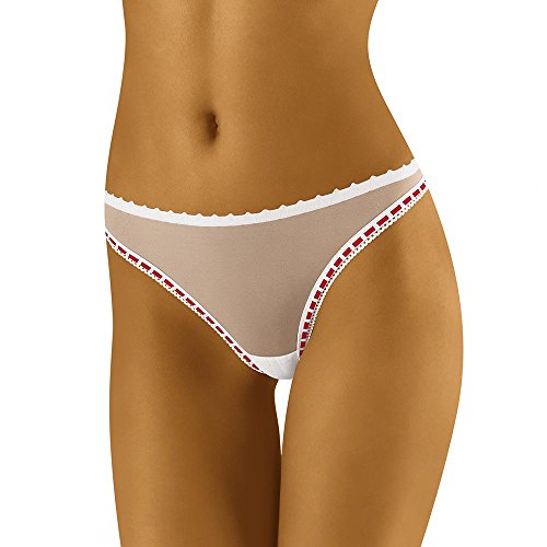 Wolbar String Dame Dessous Borte WB307, Weiß,L von Wolbar