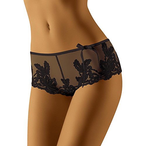 Wolbar Transparente Damen Shorts Mit Spitze WB02, Schwarz,M von Wolbar