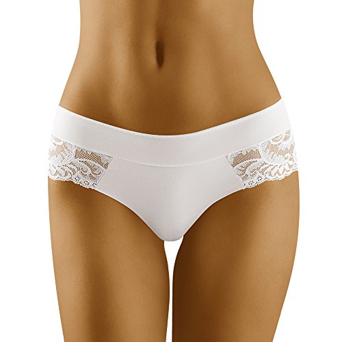 Wolbar WB403 Damen Shorts Unterhose Unterwäsche Laserschnitt, Weiß,L von Wolbar