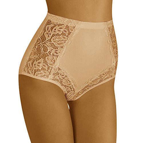 Wolbar WB412 Dame Slip Taillenmieder Hoher Bund Unterhose, Beige,XL von Wolbar