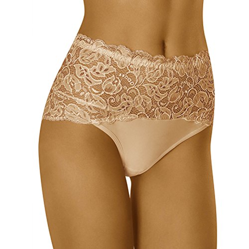 Wolbar WB414 Dame Slip Unterhose Hoher Bund Unterwäsche, Beige,XL von Wolbar