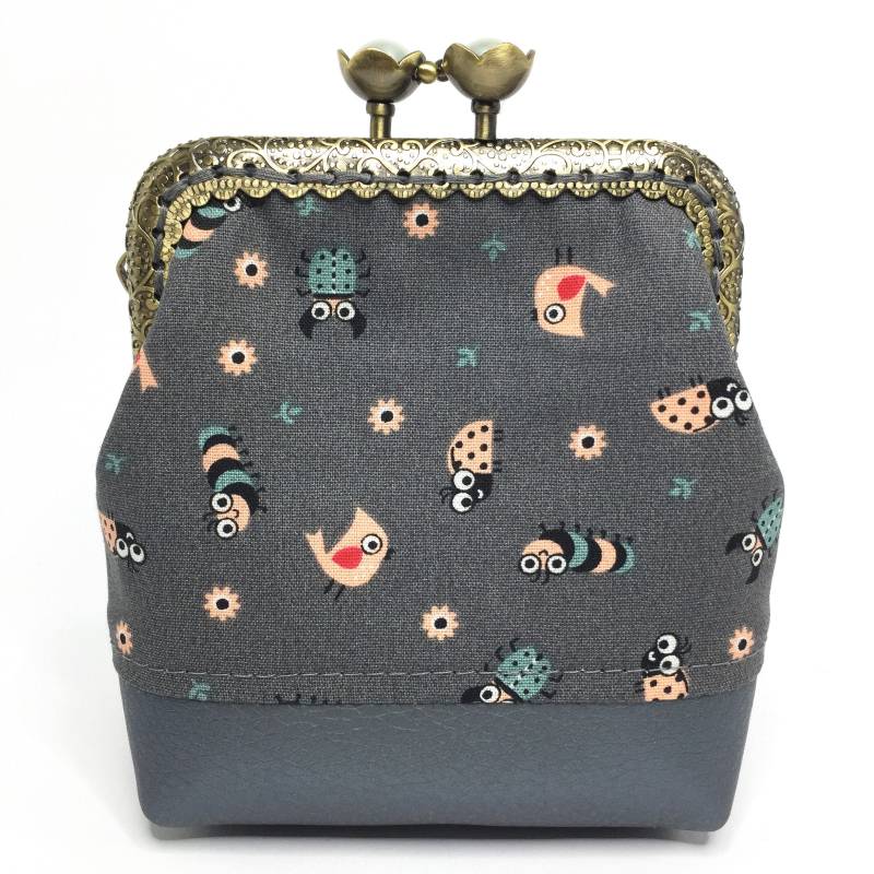 Clipbörse Stoff Portemonnaie Damen Mädchen Geldbörse Geldbeutel Täschchen Münzbeutel Etui von WoleaHandmade