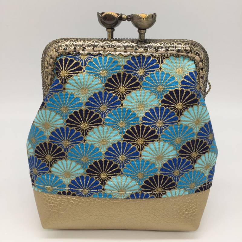 Geldbörse Damen Frauen Clipbörse Stoff Portemonnaie Täschchen Münzbörse Welle von WoleaHandmade