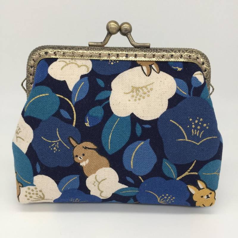 Kisslock-Tasche Für Frauen Clipbörse Stoff Portemonnaie Täschchen Münzbörse Kaninchen von WoleaHandmade