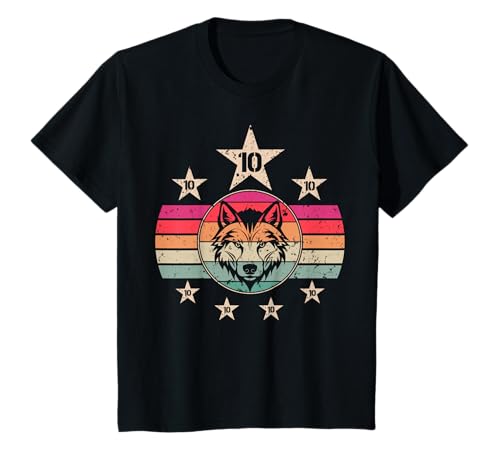 Wolf 10 Jahre alt Geburtstag 10 Junge Mädchen 10. Geburtstag Wolf T-Shirt Wolf 10 Jahre alt Geburtstag 10 Junge Mädchen 10. Geburtstag Wolf T-Shirt von Wolf 10 Happy Birthday Party Funny Design