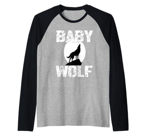 Baby Wolf Matching Family Tribe Wolves Moon Kid Mädchen Junge Junge Raglan von Wolf Family Tees NYC