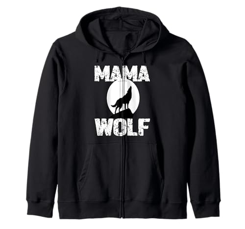 Mama Wolf Matching Family Tribe Wolves Moon Woman Kapuzenjacke von Wolf Family Tees NYC