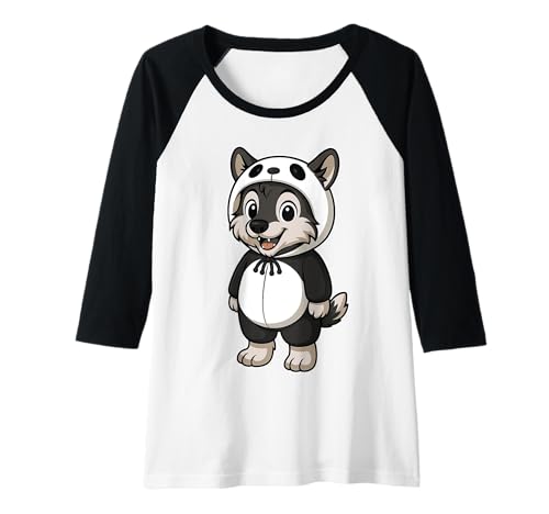 Damen Kawaii Wolf im Panda-Kostüm für Mädchen, Kinder, Wolfsliebhaber Raglan Damen Kawaii Wolf im Panda-Kostüm für Mädchen, Kinder, Wolfsliebhaber Raglan von Wolf In Panda Costume Kawaii Design