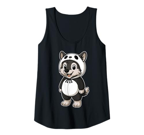 Damen Kawaii Wolf im Panda-Kostüm für Mädchen, Kinder, Wolfsliebhaber Tank Top Damen Kawaii Wolf im Panda-Kostüm für Mädchen, Kinder, Wolfsliebhaber Tank Top von Wolf In Panda Costume Kawaii Design