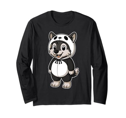 Kawaii Wolf im Panda-Kostüm für Mädchen, Kinder, Wolfsliebhaber Langarmshirt Kawaii Wolf im Panda-Kostüm für Mädchen, Kinder, Wolfsliebhaber Langarmshirt von Wolf In Panda Costume Kawaii Design