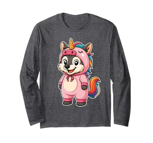 Kawaii Wolf im Einhorn Kostüm für Mädchen Kinder Einhorn Liebhaber Langarmshirt Kawaii Wolf im Einhorn Kostüm für Mädchen Kinder Einhorn Liebhaber Langarmshirt von Wolf In Unicorn Costume Kawaii Design