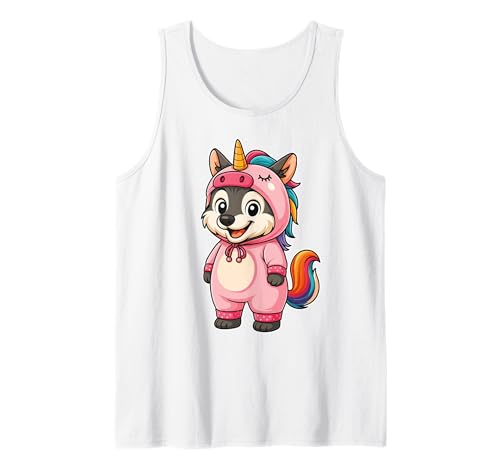 Kawaii Wolf im Einhorn Kostüm für Mädchen Kinder Einhorn Liebhaber Tank Top Kawaii Wolf im Einhorn Kostüm für Mädchen Kinder Einhorn Liebhaber Tank Top von Wolf In Unicorn Costume Kawaii Design