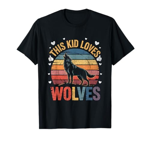 Cooles Retro-T-Shirt mit Wolfsmotiv für Kinder, die Wölfe lieben T-Shirt Cooles Retro-T-Shirt mit Wolfsmotiv für Kinder, die Wölfe lieben T-Shirt von Wolf Lover Kids Retro Howling Art Decor