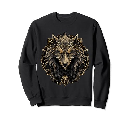 Wikinger Wolf Gery & Freki die Wölfe Odins Walhalla Herren Sweatshirt von Wolf Shop IBK