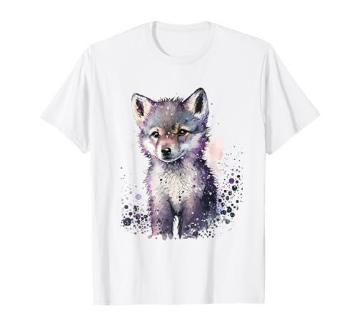 Tierdruck Männer Kunst Frauen Kinder Aquarell Wolf Welpe T-Shirt Tierdruck Männer Kunst Frauen Kinder Aquarell Wolf Welpe T-Shirt von Wolf Splash Art Geschenke Für Jungen Mädchen
