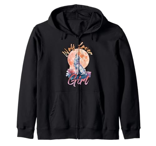 Alpha Wölfe WOLF LOVER GIRL Lustiges Wolfsrudel Kapuzenjacke Alpha Wölfe WOLF LOVER GIRL Lustiges Wolfsrudel Kapuzenjacke von Wolf T-Shirt Wölfe Kostüm Wolfsrudel Wolf Spirit