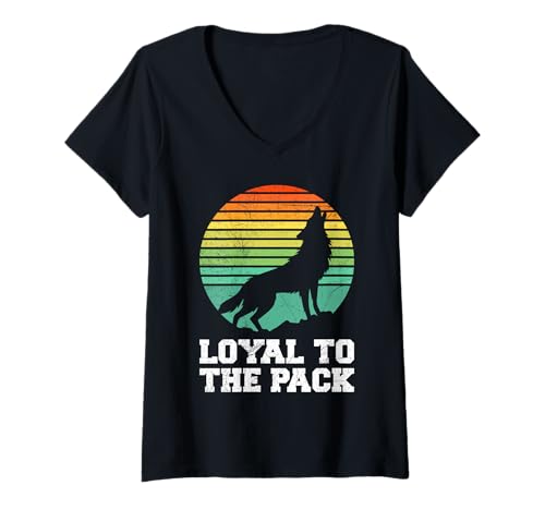 Damen Wolfsrudel IN DER EINHEIT LIEGT DIE KRAFT Lustig Wölfe T-Shirt mit V-Ausschnitt Damen Wolfsrudel IN DER EINHEIT LIEGT DIE KRAFT Lustig Wölfe T-Shirt mit V-Ausschnitt von Wolf T-Shirt Wölfe Kostüm Wolfsrudel Wolf Spirit