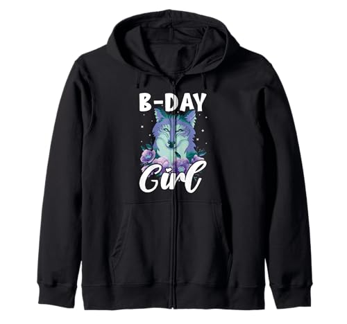 Geburtstag B-DAY GIRL Wolf Liebhaberin Lustiges Wölfe Kapuzenjacke Geburtstag B-DAY GIRL Wolf Liebhaberin Lustiges Wölfe Kapuzenjacke von Wolf T-Shirt Wölfe Kostüm Wolfsrudel Wolf Spirit