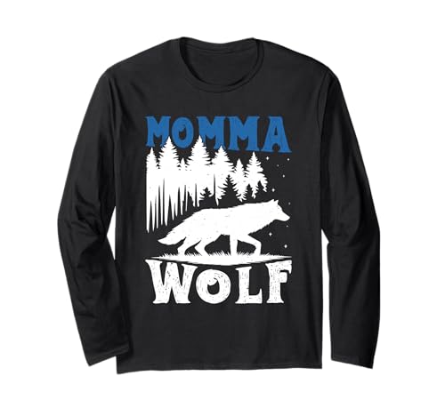 Mütter MAMA WOLF Wolfsrudel Alpha Wölfin Lustig Wölfe Langarmshirt von Wolf T-Shirt Wölfe Kostüm Wolfsrudel Wolf Spirit