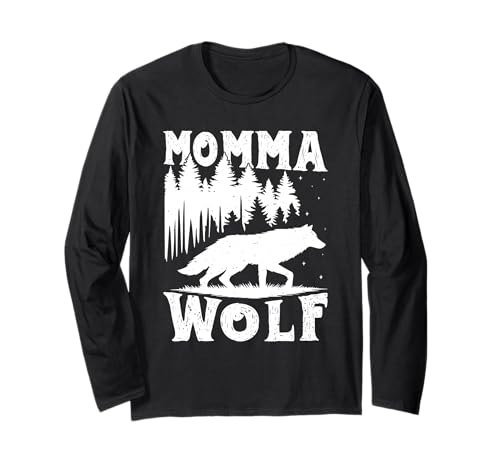 Mütter MAMA WOLF Wolfsrudel Alpha Wölfin Lustig Wölfe Langarmshirt von Wolf T-Shirt Wölfe Kostüm Wolfsrudel Wolf Spirit