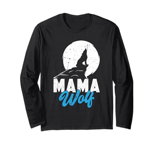 Mütter MAMA WOLF Wolfsrudel Alpha Wölfin Lustig Wölfe Langarmshirt von Wolf T-Shirt Wölfe Kostüm Wolfsrudel Wolf Spirit