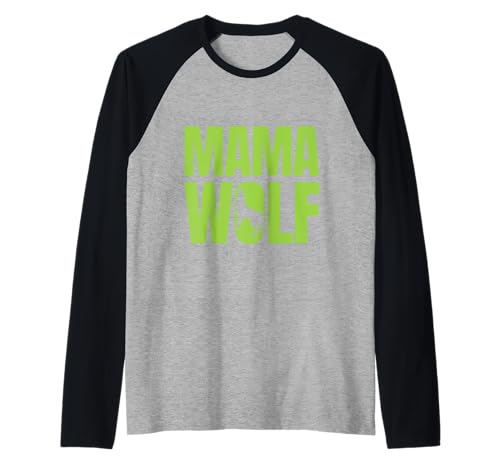 Mütter MAMA WOLF Wolfsrudel Alpha Wölfin Lustig Wölfe Raglan von Wolf T-Shirt Wölfe Kostüm Wolfsrudel Wolf Spirit