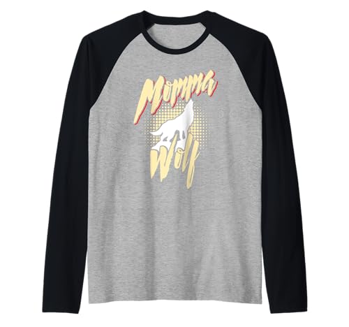 Mütter MAMA WOLF Wolfsrudel Alpha Wölfin Lustig Wölfe Raglan von Wolf T-Shirt Wölfe Kostüm Wolfsrudel Wolf Spirit
