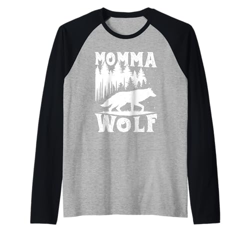 Mütter MAMA WOLF Wolfsrudel Alpha Wölfin Lustig Wölfe Raglan von Wolf T-Shirt Wölfe Kostüm Wolfsrudel Wolf Spirit
