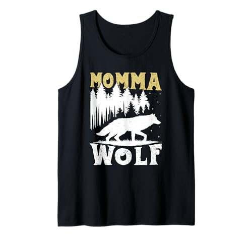 Mütter MAMA WOLF Wolfsrudel Alpha Wölfin Lustig Wölfe Tank Top von Wolf T-Shirt Wölfe Kostüm Wolfsrudel Wolf Spirit
