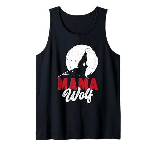 Mütter MAMA WOLF Wolfsrudel Alpha Wölfin Lustig Wölfe Tank Top von Wolf T-Shirt Wölfe Kostüm Wolfsrudel Wolf Spirit