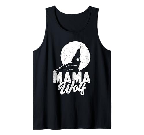 Mütter MAMA WOLF Wolfsrudel Alpha Wölfin Lustig Wölfe Tank Top von Wolf T-Shirt Wölfe Kostüm Wolfsrudel Wolf Spirit