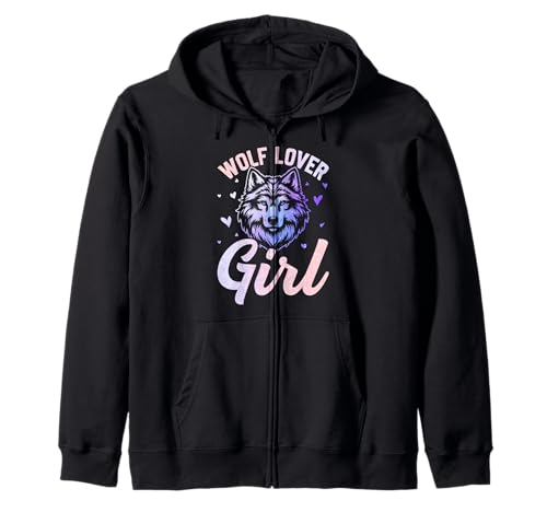 Wölfin WOLF LOVER GIRL Wolf Spirit Lustiges Wölfe Kapuzenjacke von Wolf T-Shirt Wölfe Kostüm Wolfsrudel Wolf Spirit