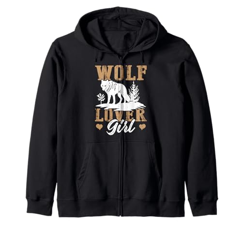 Wölfin WOLF LOVER GIRL Wolf Spirit Lustiges Wölfe Kapuzenjacke von Wolf T-Shirt Wölfe Kostüm Wolfsrudel Wolf Spirit