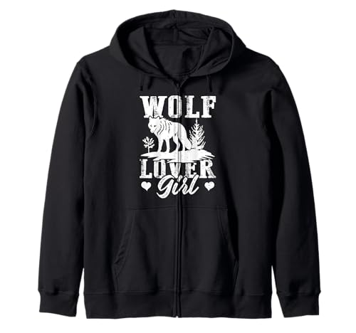 Wölfin WOLF LOVER GIRL Wolf Spirit Lustiges Wölfe Kapuzenjacke Wölfin WOLF LOVER GIRL Wolf Spirit Lustiges Wölfe Kapuzenjacke von Wolf T-Shirt Wölfe Kostüm Wolfsrudel Wolf Spirit