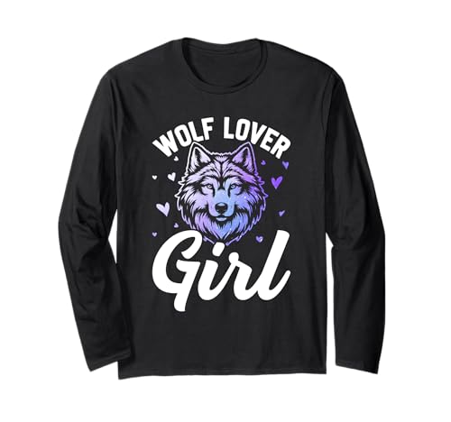 Wölfin WOLF LOVER GIRL Wolf Spirit Lustiges Wölfe Langarmshirt von Wolf T-Shirt Wölfe Kostüm Wolfsrudel Wolf Spirit