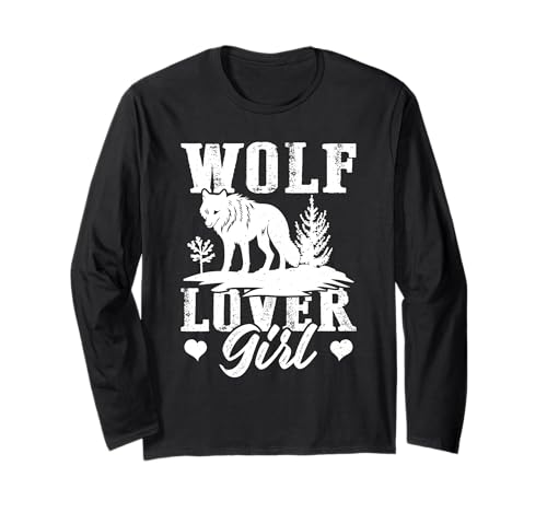 Wölfin WOLF LOVER GIRL Wolf Spirit Lustiges Wölfe Langarmshirt von Wolf T-Shirt Wölfe Kostüm Wolfsrudel Wolf Spirit