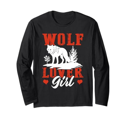 Wölfin WOLF LOVER GIRL Wolf Spirit Lustiges Wölfe Langarmshirt von Wolf T-Shirt Wölfe Kostüm Wolfsrudel Wolf Spirit